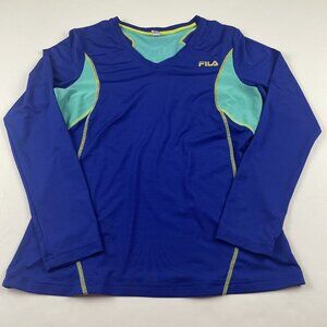 Fila Sport Athletic Top Women’s L Long Sleeves V-Neck Performance Running